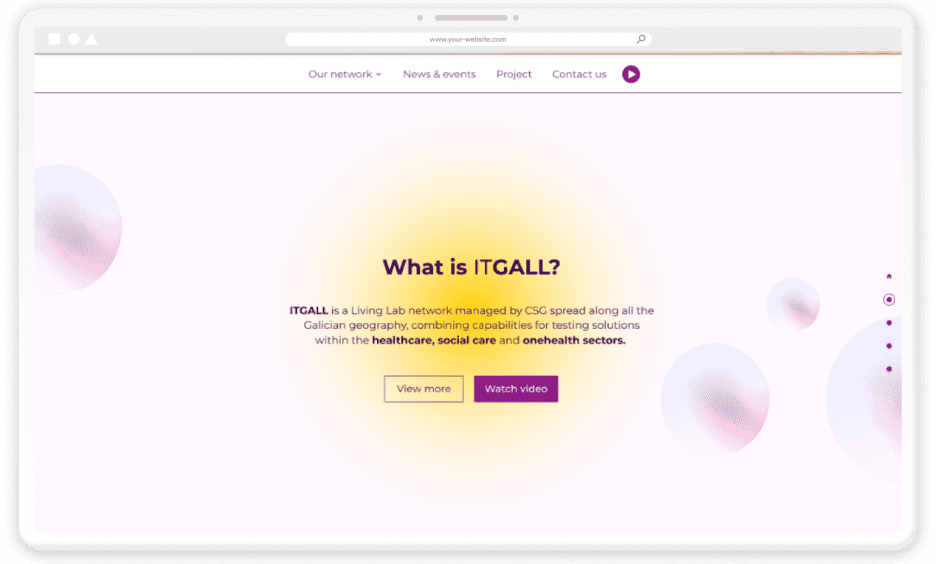 Mockup de Itgall creado por Launchy